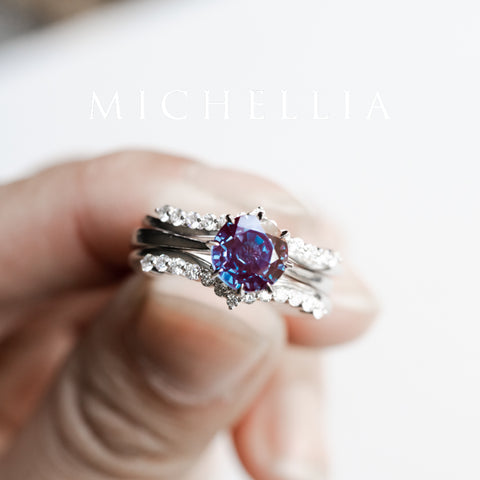 [Victoria] Classic Crown Solitaire Ring in Lab Alexandrite Women's Ring michelliafinejewelry   