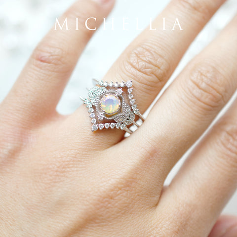 [Adeline] Vintage Rose Ring in Opal Women's Ring michelliafinejewelry   