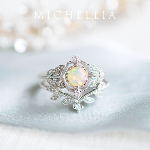 [Adeline] Vintage Rose Ring in Opal Women's Ring michelliafinejewelry   
