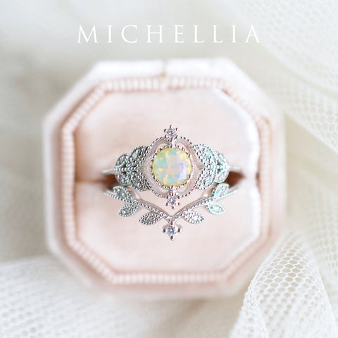 [Adeline] Vintage Rose Ring in Opal Women's Ring michelliafinejewelry   