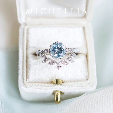 [Evelyn] Vintage Classic Crown Engagement Ring in Lab Alexandrite Women's Ring michelliafinejewelry