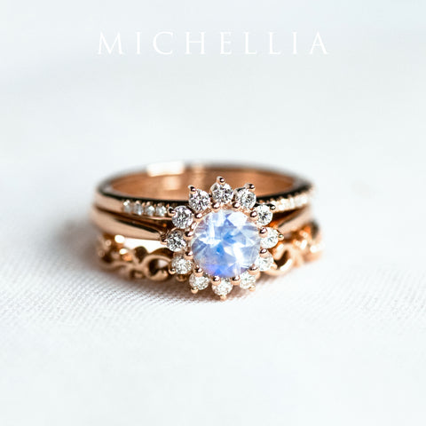 [Rosalie] Vintage Bloom Ring in Moonstone Women's Ring michelliafinejewelry   