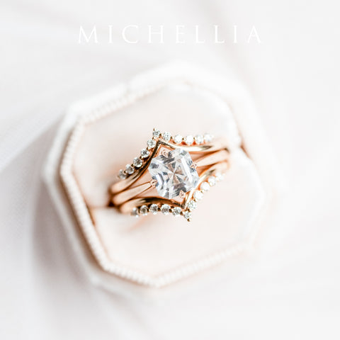 [Ottavia] Vintage Solitaire Asscher Cut Engagement Ring in Diamond / Moissanite Women's Ring michelliafinejewelry   