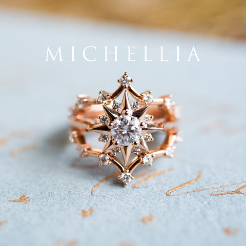 [Astra] Starlight Engagement Ring in Diamond / Moissanite Women's Ring michelliafinejewelry   