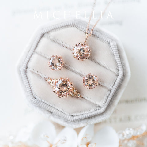 [Eden] Petite Floral Earrings in Morganite Earrings michelliafinejewelry   