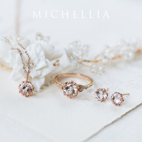 [Eden] Petite Floral Earrings in Morganite Earrings michelliafinejewelry   
