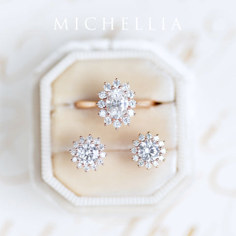 [Rosalie] Vintage Bloom Necklace in Moissanite Necklace michelliafinejewelry   