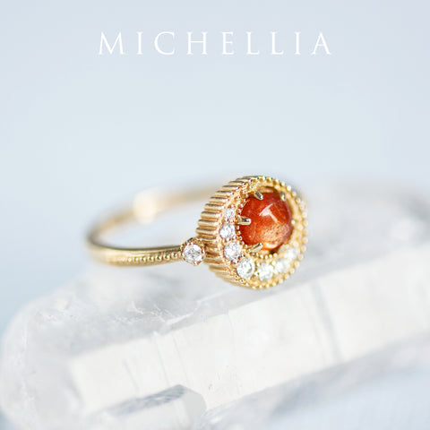 [Luna] Crescent Moon Ring in Sunstone Women's Ring michelliafinejewelry   