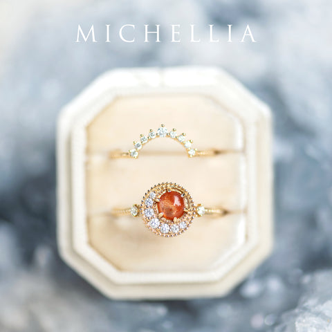 [Luna] Crescent Moon Ring in Sunstone Women's Ring michelliafinejewelry   