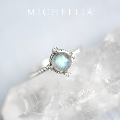 [Stella] Aura of Galaxy Engagement Ring in Labradorite Women's Ring michelliafinejewelry   