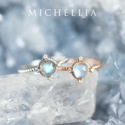 [Stella] Aura of Galaxy Engagement Ring in Labradorite Women's Ring michelliafinejewelry   