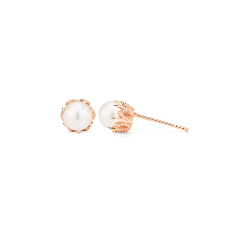 [Eden] Petite Floral Earrings in Akoya Pearl Earrings michelliafinejewelry   