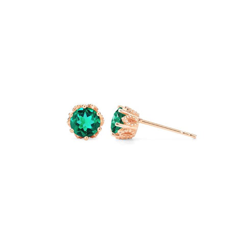 [Eden] Petite Floral Earrings in Lab Emerald Earrings michelliafinejewelry   