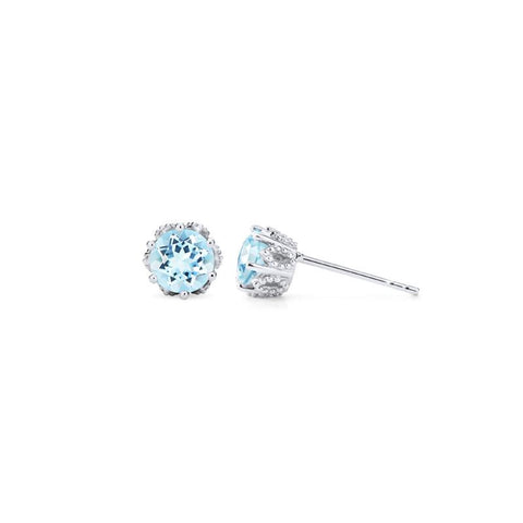 [Eden] Petite Floral Earrings in Aquamarine Earrings michelliafinejewelry   