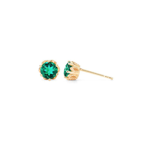 [Eden] Petite Floral Earrings in Lab Emerald Earrings michelliafinejewelry   