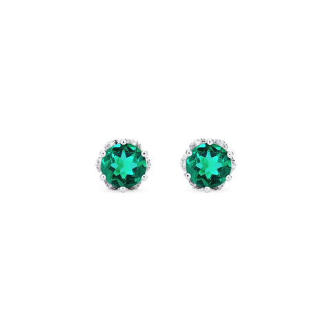 [Eden] Petite Floral Earrings in Lab Emerald Earrings michelliafinejewelry   