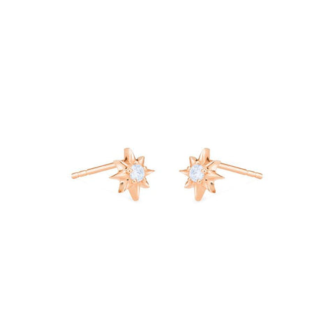 [Divina] Diamond Wandering Star Solid Gold Earrings Earrings michelliafinejewelry