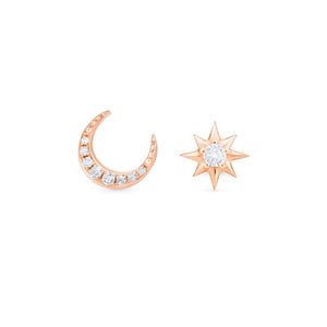 [Divina] Diamond Moon and Star Earrings Earrings michelliafinejewelry   