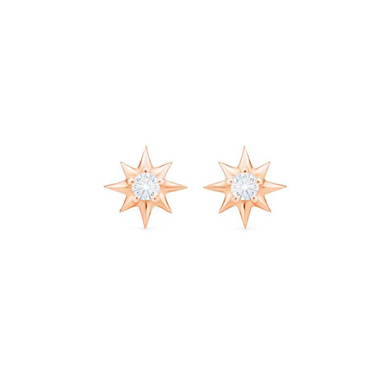 [Divina] Diamond Moon and Star Solid Gold Earrings Earrings michelliafinejewelry