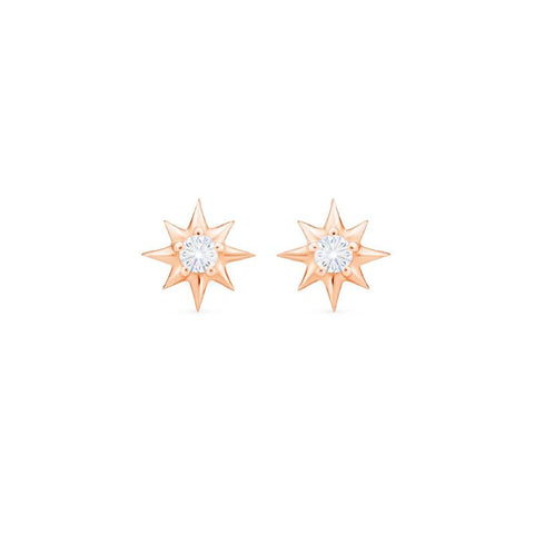 [Divina] Diamond Wandering Star Solid Gold Earrings Earrings michelliafinejewelry