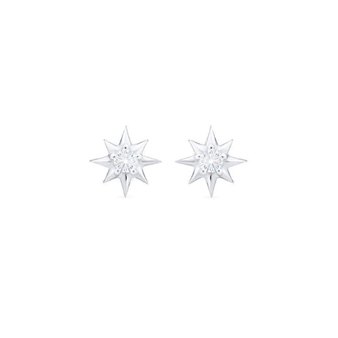 [Divina] Diamond Wandering Star Solid Gold Earrings Earrings michelliafinejewelry