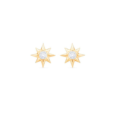 [Divina] Diamond Wandering Star Solid Gold Earrings Earrings michelliafinejewelry