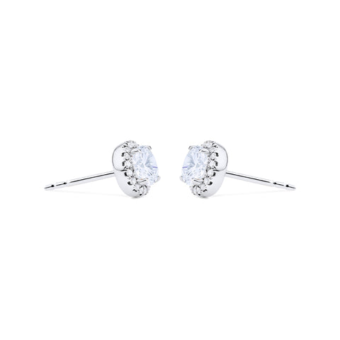 [Nova] Petite Halo Diamond Earrings in Diamond / Moissanite Earrings michelliafinejewelry