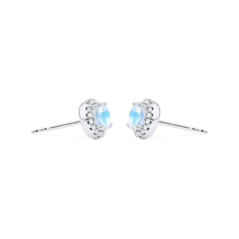 [Nova] Petite Halo Diamond Earrings in Moonstone Earrings michelliafinejewelry   