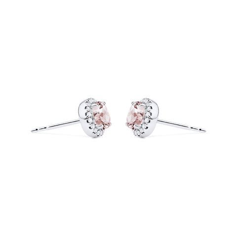 [Nova] Petite Halo Diamond Earrings in Morganite Earrings michelliafinejewelry   