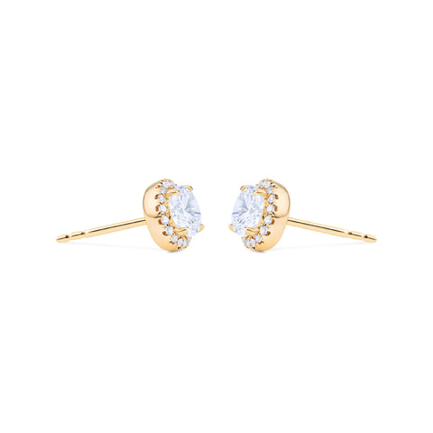 [Nova] Petite Halo Diamond Earrings in Diamond / Moissanite Earrings michelliafinejewelry