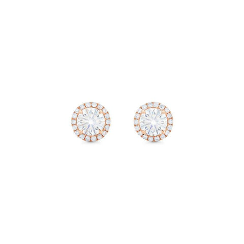 [Nova] Petite Halo Diamond Earrings in Diamond / Moissanite Earrings michelliafinejewelry