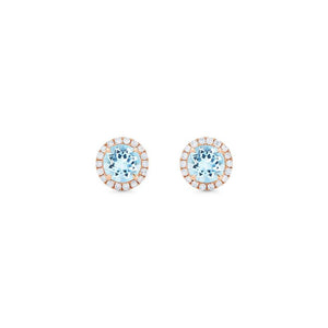 [Nova] Petite Halo Diamond Earrings in Aquamarine Earrings michelliafinejewelry   