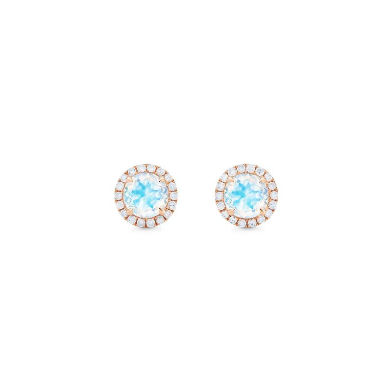 [Nova] Petite Halo Diamond Earrings in Moonstone Earrings michelliafinejewelry   