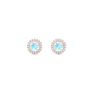 [Nova] Petite Halo Diamond Earrings in Moonstone Earrings michelliafinejewelry   