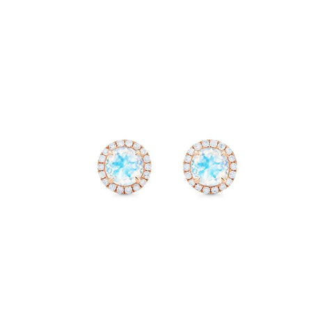 [Nova] Petite Halo Diamond Earrings in Moonstone Earrings michelliafinejewelry   