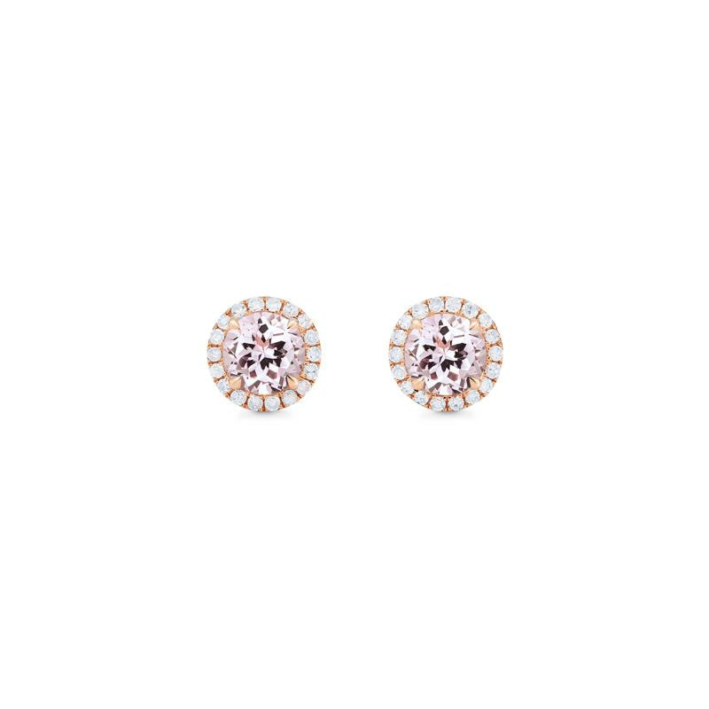 [Nova] Petite Halo Diamond Earrings in Morganite Earrings michelliafinejewelry   