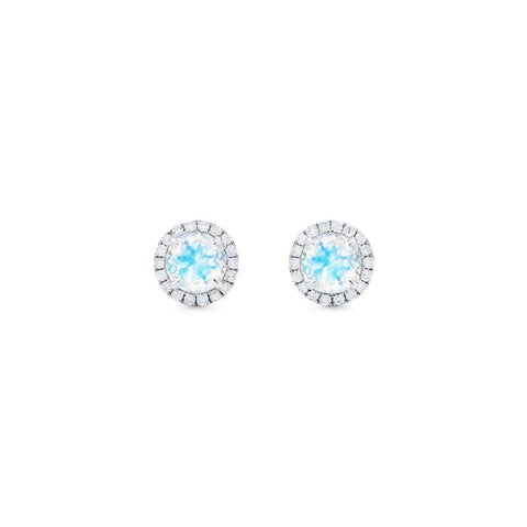 [Nova] Petite Halo Diamond Earrings in Moonstone Earrings michelliafinejewelry   