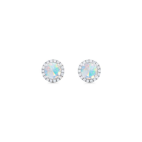 [Nova] Petite Halo Diamond Earrings in Opal Earrings michelliafinejewelry   