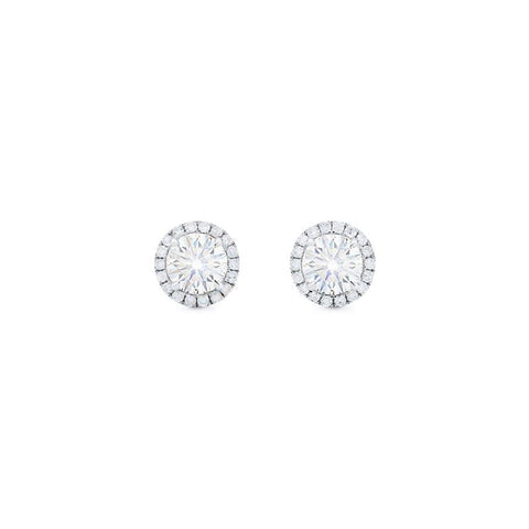 [Nova] Petite Halo Diamond Earrings in Diamond / Moissanite Earrings michelliafinejewelry