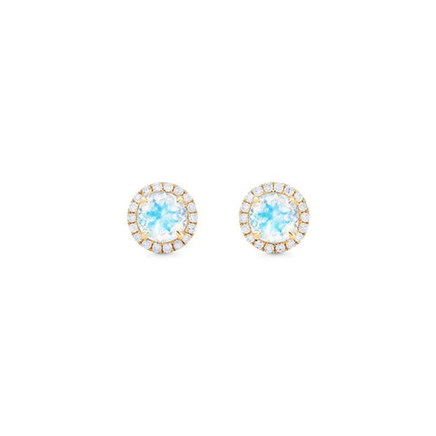 [Nova] Petite Halo Diamond Earrings in Moonstone Earrings michelliafinejewelry   