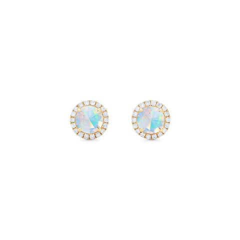 [Nova] Petite Halo Diamond Earrings in Opal Earrings michelliafinejewelry   