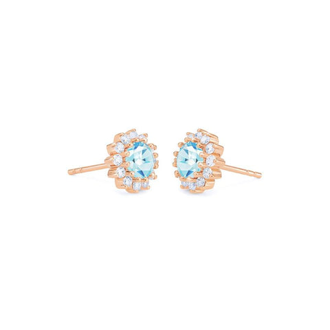 [Rosalie] Vintage Bloom Earrings in Aquamarine Earrings michelliafinejewelry   