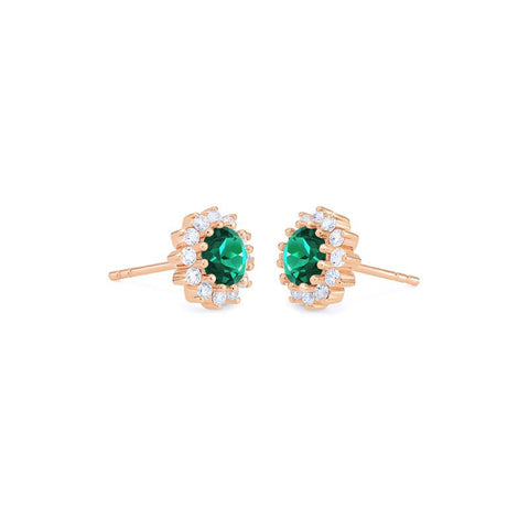 [Rosalie] Vintage Bloom Earrings in Lab Emerald Earrings michelliafinejewelry   