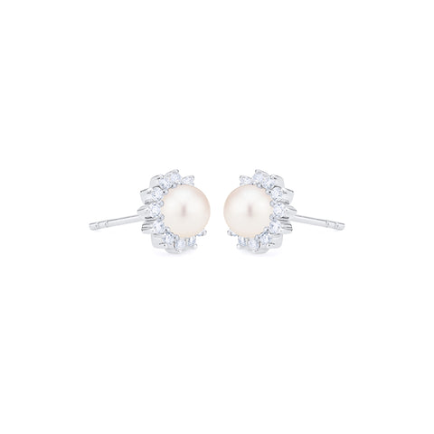 [Rosalie] Vintage Bloom Earrings in Akoya Pearl Earrings michelliafinejewelry   