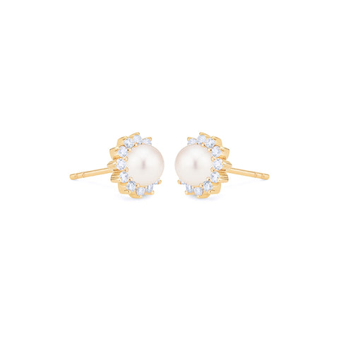 [Rosalie] Vintage Bloom Earrings in Akoya Pearl Earrings michelliafinejewelry   
