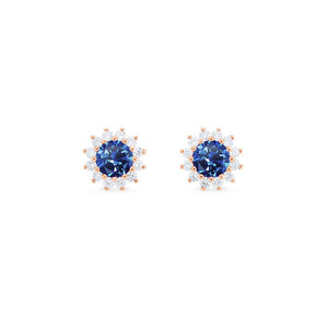 [Rosalie] Vintage Bloom Earrings in Lab Blue Sapphire Earrings michelliafinejewelry   