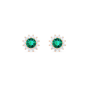 [Rosalie] Vintage Bloom Earrings in Lab Emerald Earrings michelliafinejewelry   