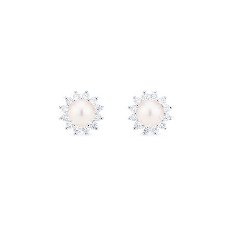 [Rosalie] Vintage Bloom Earrings in Akoya Pearl Earrings michelliafinejewelry   