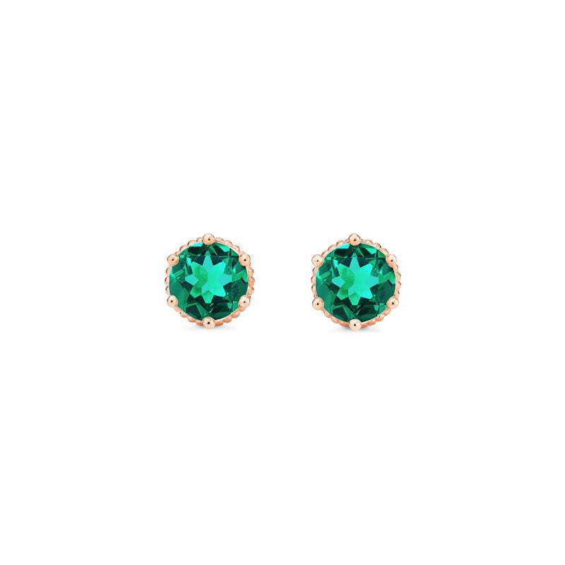 [Evelyn] Vintage Classic Crown Earrings in Lab Emerald Earrings michelliafinejewelry   