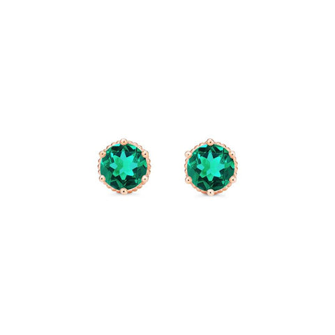 [Evelyn] Vintage Classic Crown Earrings in Lab Emerald Earrings michelliafinejewelry   